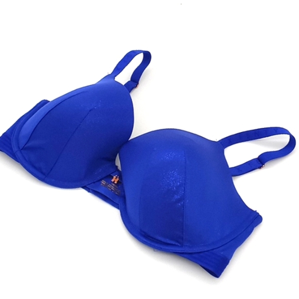 Savage X Fenty Core Microfiber Metallic T-Shirt Bra Dreamy‎ Blue Chrome 34DDD